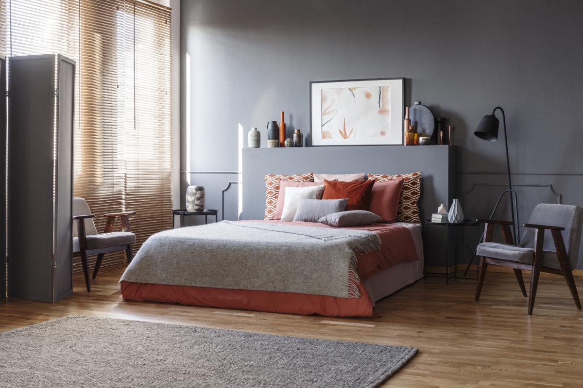 Basswood blinds in a bedroom
