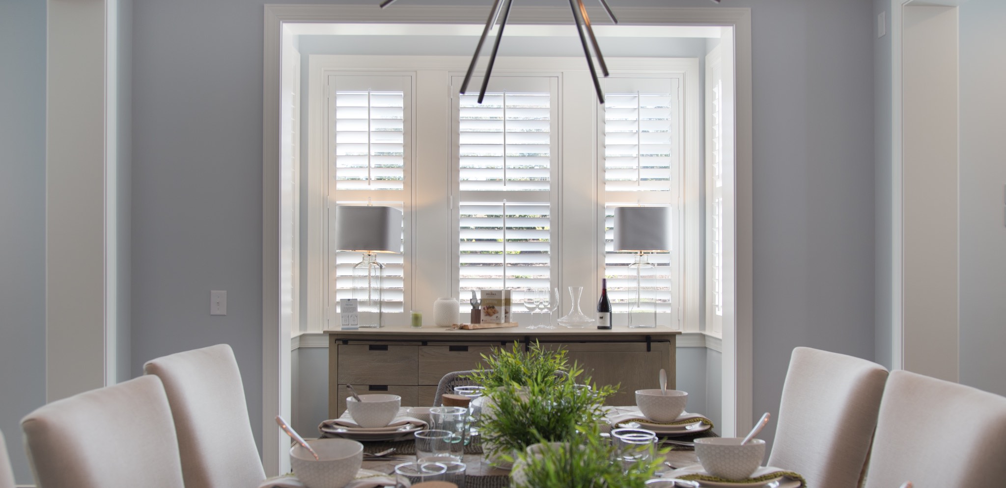 Dining room with interior shutters