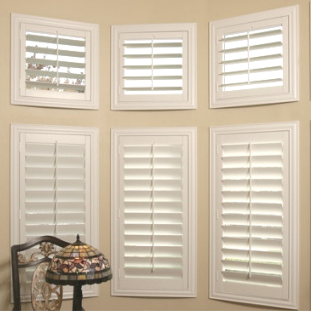 Sunburst shutters on a Las Vegas bay window