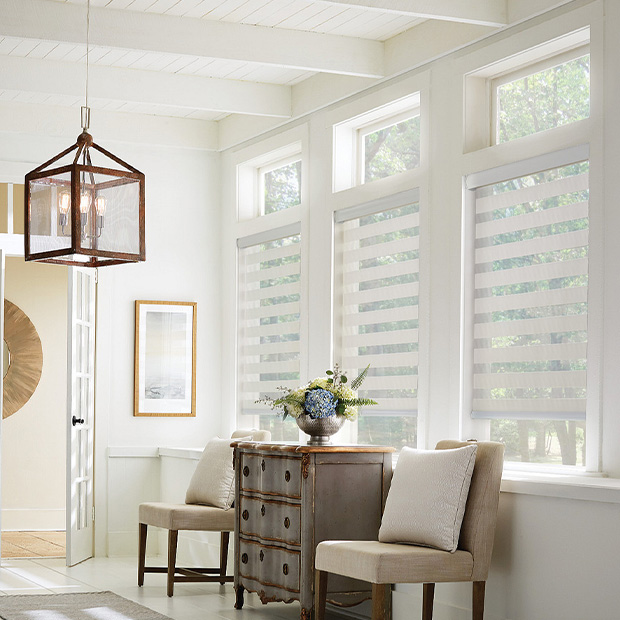 Transitional shades in a Las Vegas living room