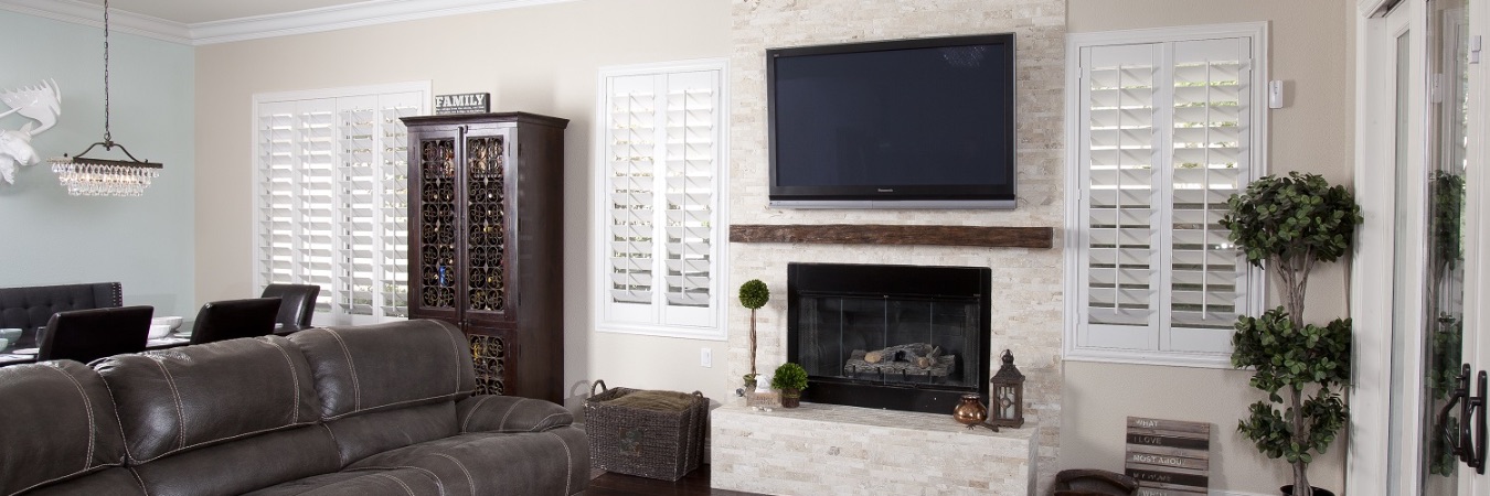 Polywood shutters in a Las Vegas living room