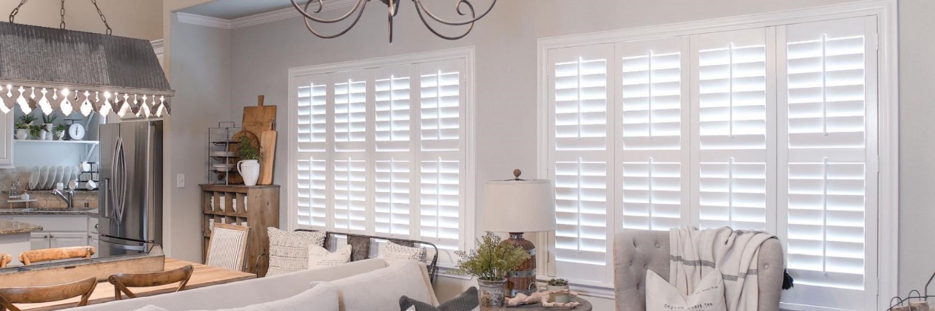 Plantation shutters in Mountain's Edge kitchen