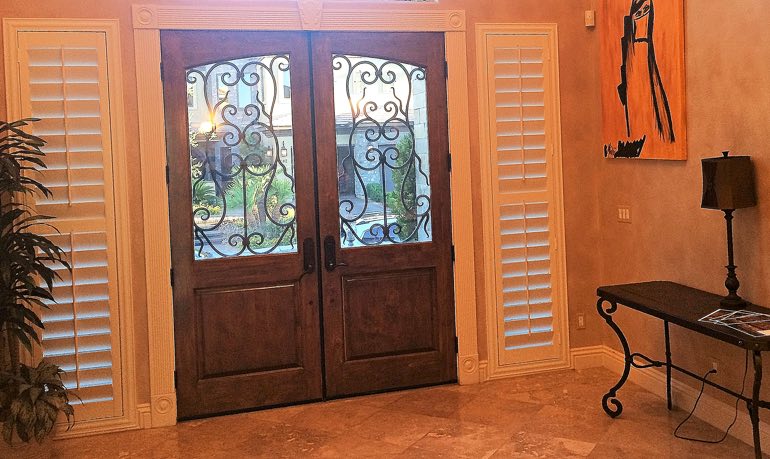 Entryway Sidelight Shutters Sunburst Shutters Las Vegas
