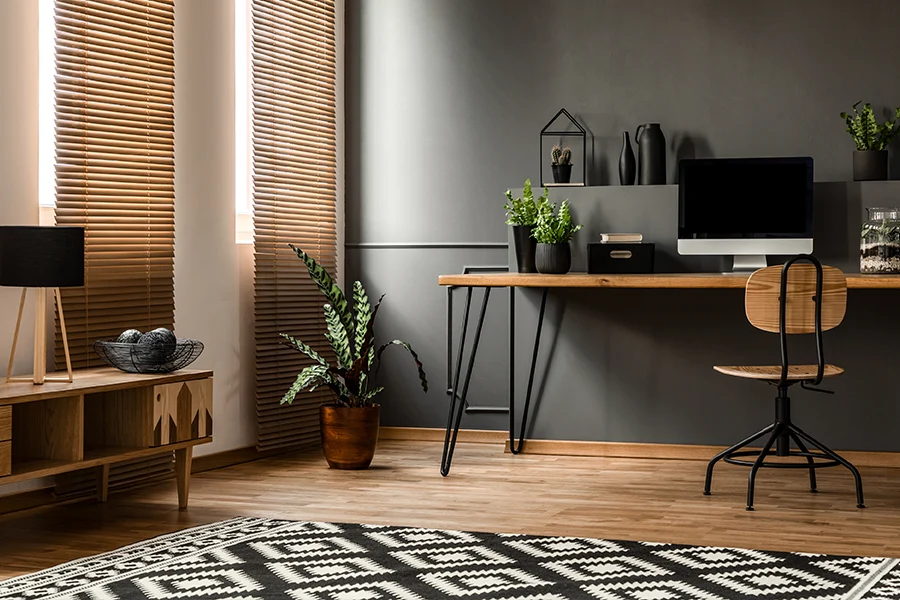 Only custom blinds fit your window's exact shape and size. Wood blinds on tall living room windows